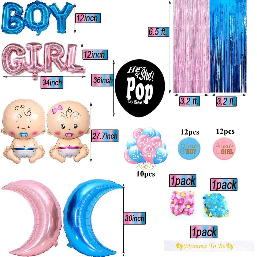 ''Boy or Girl'' balonu komplekts HP-03564